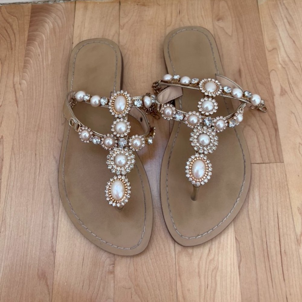 Rhinestone Flat Sandals